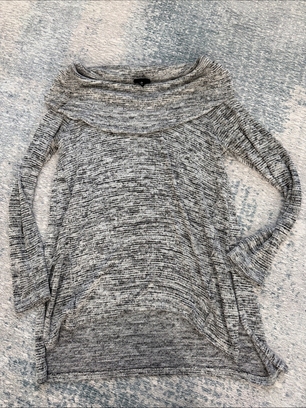 Massimo Gray Marled Cowl Neck Sweater